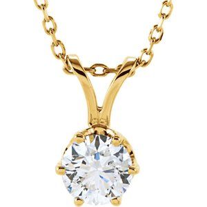Diamond Pendant 14K Yellow Gold (0.54 Ct D Si1 ) Gia C47200054